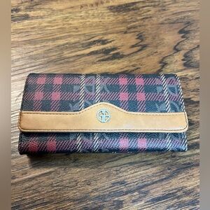 Giani Bernini Plaid Block Signature Receipt Wallet